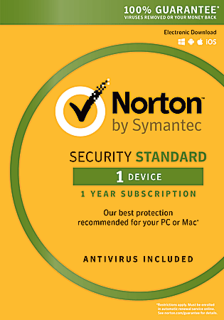 Norton™ Security Standard, For 1 PC, 1-Year Subscription, Product Key Card